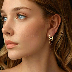 1 Pair 925 Sterling Silver Hoop Earrings&nbsp;EJEW-BBC0002-04G