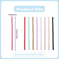 72Pcs 9 Colors TPU Spiral Rope for Keychain&nbsp;AJEW-CO0001-09
