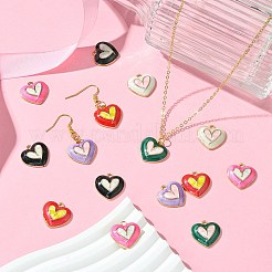 30Pcs 6 Colors Alloy Enamel Pendants&nbsp;FIND-CJ0002-35