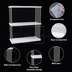 2-Tier Transparent Acrylic Minifigures Display Case&nbsp;ODIS-WH0043-23B