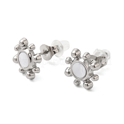 Non-Tarnish 304 Stainless Steel Embossing Stud Earrings&nbsp;EJEW-U001-06P-05
