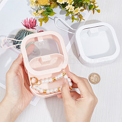 4Pcs 2 Colors Square ABS+TPE Multifunction Pocket-Sized Push Button Storage Box&nbsp;CON-GF0001-11