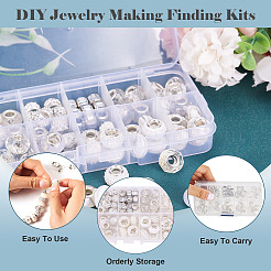 68Pcs 10 Styles Resin & Glass & Polymer Clay Rhinestone European Beads&nbsp;RPDL-TA0001-07