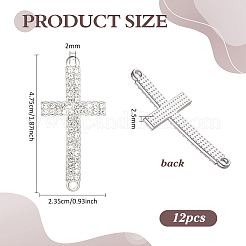 12Pcs Religion Alloy Crystal Rhinestone Connector Charms&nbsp;FIND-PH0038-15S