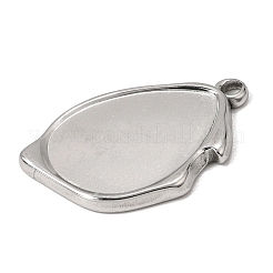 304 Stainless Steel Pendant Cabochon Settings&nbsp;SA-CBA9B1E-01D-P