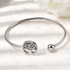 304 Stainless Steel Cuff Bangles for Women&nbsp;BJEW-D436-02P