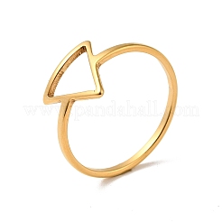 Ion Plating(IP) 201 Stainless Steel Triangle Finger Ring for Women&nbsp;RJEW-G266-05G