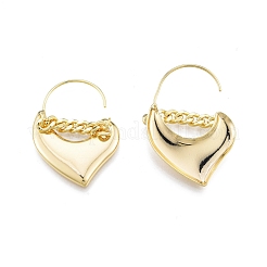 Brass Heart Dangle Earrings for Women&nbsp;EJEW-G322-30G