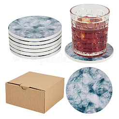 6Pcs Round Marble & Cork Coaster&nbsp;AJEW-TA0816-005