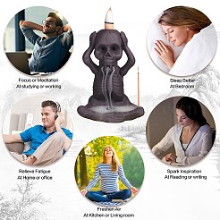 Ceramic Skull Backflow Incense Burner Smoke Waterfall Incense Holder&nbsp;JX841A