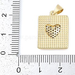 Rack Plating Brass Micro Pave Cubic Zirconia Pendants&nbsp;KK-P287-44B-G
