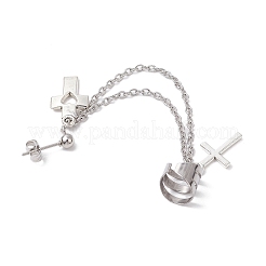 Alloy Cross Stud Earrings&nbsp;EJEW-JE06242-01