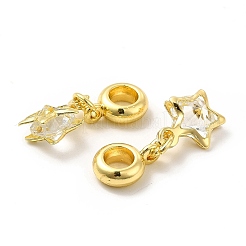 Clear Glass European Dangle Charms&nbsp;PALLOY-P289-07LG