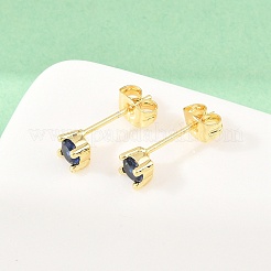 Brass Micro Pave Cubic Zirconia Stud Earrings&nbsp;EJEW-F405-22C-G02
