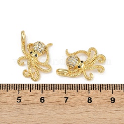 Brass Micro Pave Cubic Zirconia Pendants&nbsp;KK-C093-12G