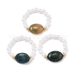 Natural Indian Agate Stretch Rings for Women&nbsp;RJEW-JR00911