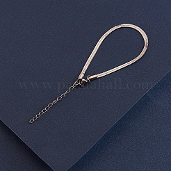 3mm 304 Stainless Steel Flat Snake Dome Herringbone Chain Link Bracelet for Men Women&nbsp;BJEW-CJC0001-02A