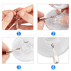 Brass Wine Glass Charm Rings&nbsp;KK-PH0036-43