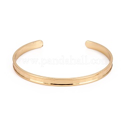 Long-Lasting Plated Brass Cuff Bangles&nbsp;BJEW-E370-04G