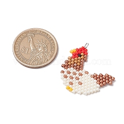 Handmade Glass Seed Beaded Pendants&nbsp;PALLOY-MZ00748-01