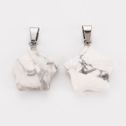Star Natural Howlite Pendants&nbsp;G-Q367-18