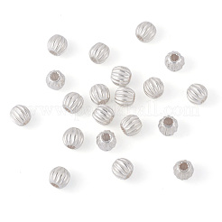 20Pcs 925 Sterling Silver Corrugated Round Spacer Beads&nbsp;STER-TA0001-32