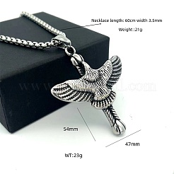 Vintage Hip Hop 304 Stainless Steel Eagle Pendant Necklaces for Men Women&nbsp;ZO0098