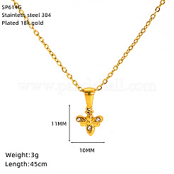 304 Stainless Steel Crystal Rhinestone Pendant Necklaces for Women&nbsp;WG07512-04
