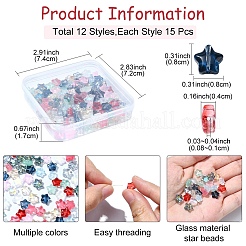 12 Colors Transparent Glass Beads&nbsp;GLAA-YW0003-67