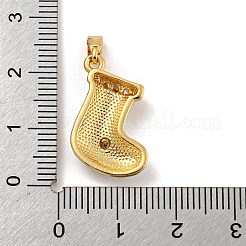 Christmas Brass Micro Pave Cubic Zirconia Pendants&nbsp;KK-H468-02C-03G