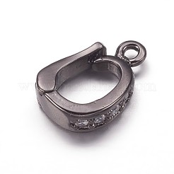 Brass Cubic Zirconia Enhancer Shortener Bails&nbsp;ZIRC-K070-16