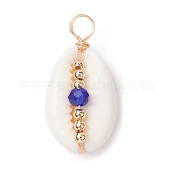 Natural Cowrie Shell Pendants&nbsp;PALLOY-JF02662-02