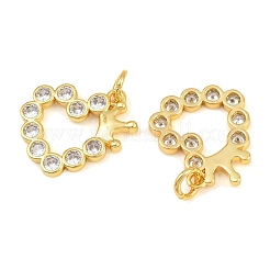 Brass Micro Pave Clear Cubic Zirconia Pendants&nbsp;CU-CBA3D67-05A-G