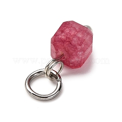 Natural Colorful Tourmaline Faceted Table Cut Cube Charms&nbsp;PALLOY-JF04482-02