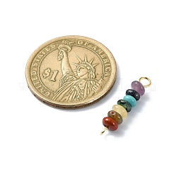 7 Chakra Gemstone Beaded Connector Charms&nbsp;PALLOY-JF02531-02