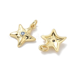Brass Pave Cubic Zirconia Pendants&nbsp;KK-P325-32G