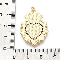 Brass Micro Pave Clear Cubic Zirconia Pendants&nbsp;KK-N268-44G