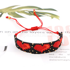 Bohemian Adjustable Heart Loom Pattern Miyuki Seed Beads Bracelets for Women&nbsp;GW8629