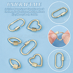 6Pcs 3 Styles Brass Screw Carabiner Lock Charms&nbsp;KK-UN0002-01