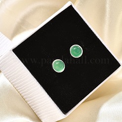 Natural Green Onyx Agate(Dyed & Heated) Ear Studs&nbsp;EJEW-L099-08P