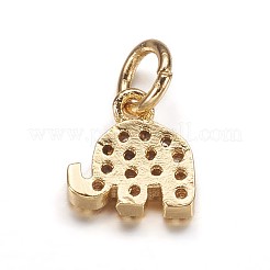 Brass Micro Pave Cubic Zirconia Pendants&nbsp;ZIRC-K070-42G