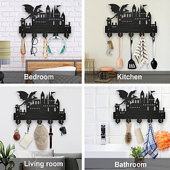 Wood & Iron Wall Mounted Hangers&nbsp;HJEW-WH0055-110
