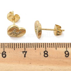 Rack Plating Brass Micro Pave Clear Cubic Zirconia Stud Earrings&nbsp;EJEW-K299-01G-M