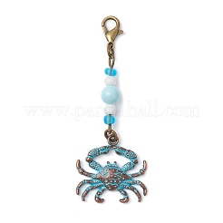 Ocean Theme Alloy Charm & Glass Beads Pendant Decorations&nbsp;HJEW-JM03158-07