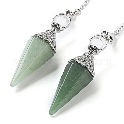 Natural Green Aventurine Hexagonal Pointed Dowsing Pendulums&nbsp;G-P552-05P-07