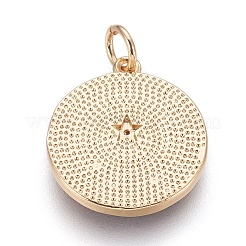 Brass Enamel Pentacle Pendants&nbsp;KK-O113-05A-G