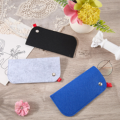 3Pcs 3 Colors Rectangle Felt Eyeglass Case&nbsp;AJEW-CN0007-36A
