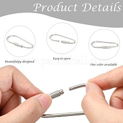6Pcs 304 Stainless Steel Screw Carabiner Lock Charms&nbsp;STAS-FS0002-35