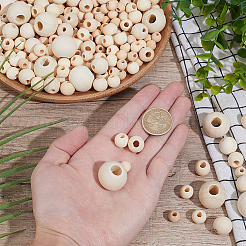 400Pcs 5 Styles Natural Unfinished Wood Beads&nbsp;WOOD-PA0001-55