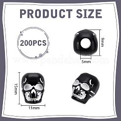 200Pcs Spray Printed Opaque Acrylic European Beads&nbsp;SACR-UN0001-07